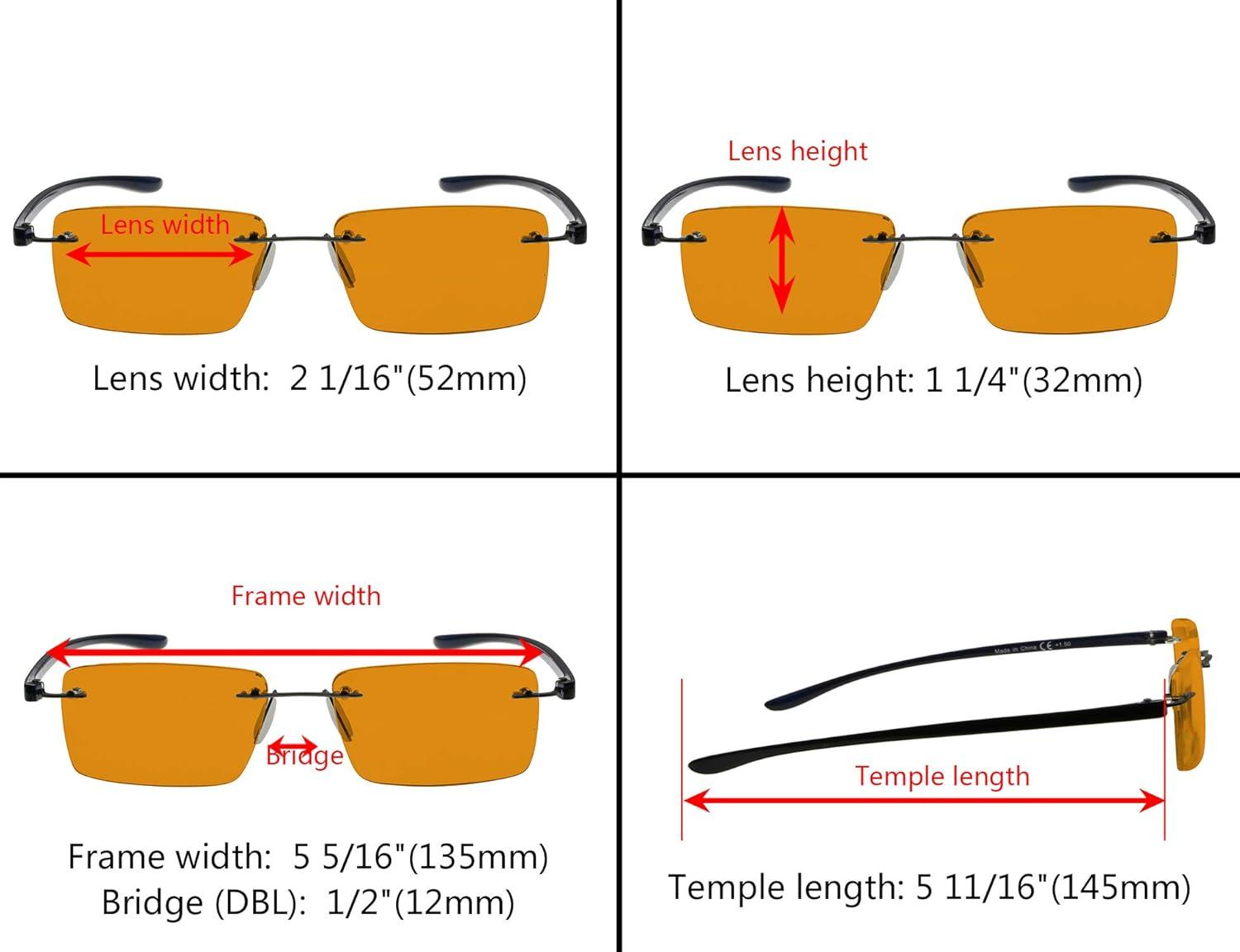 imageEyekepper Blue Light Blocking Glasses  3 Pack Rimless Computer ReadersBlue Light Blockingb983 Pairs