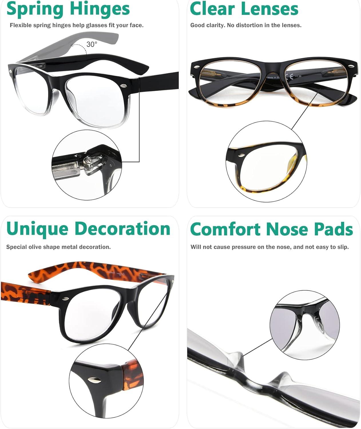 imageEyekepper Classic 80s Reading Glasses for Women 5 Pairs Readers Include Reading Sunglasses5 Pairs Mix