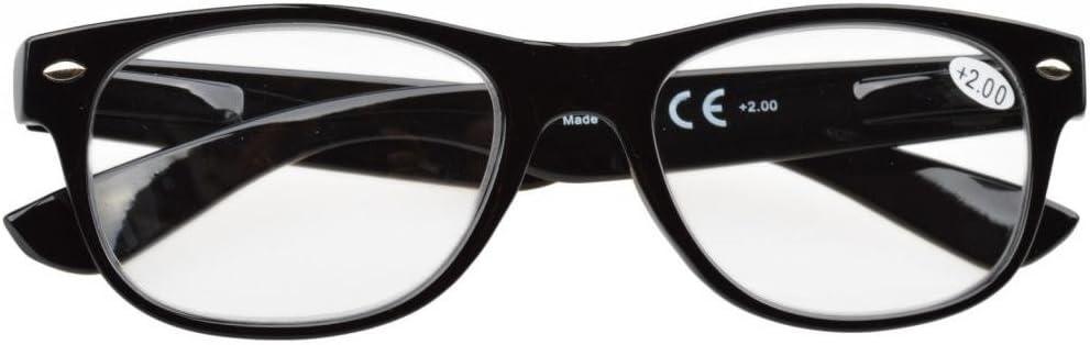 imageEyekepper Classic 80s Reading Glasses for Women 5 Pairs Readers Include Reading SunglassesBlack5pcs All Clear Lens