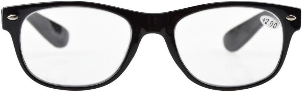 imageEyekepper Classic 80s Reading Glasses for Women 5 Pairs Readers Include Reading SunglassesBlack5pcs All Clear Lens