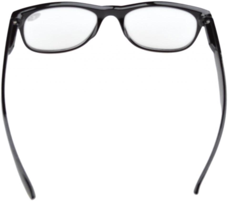 imageEyekepper Classic 80s Reading Glasses for Women 5 Pairs Readers Include Reading SunglassesBlack5pcs All Clear Lens