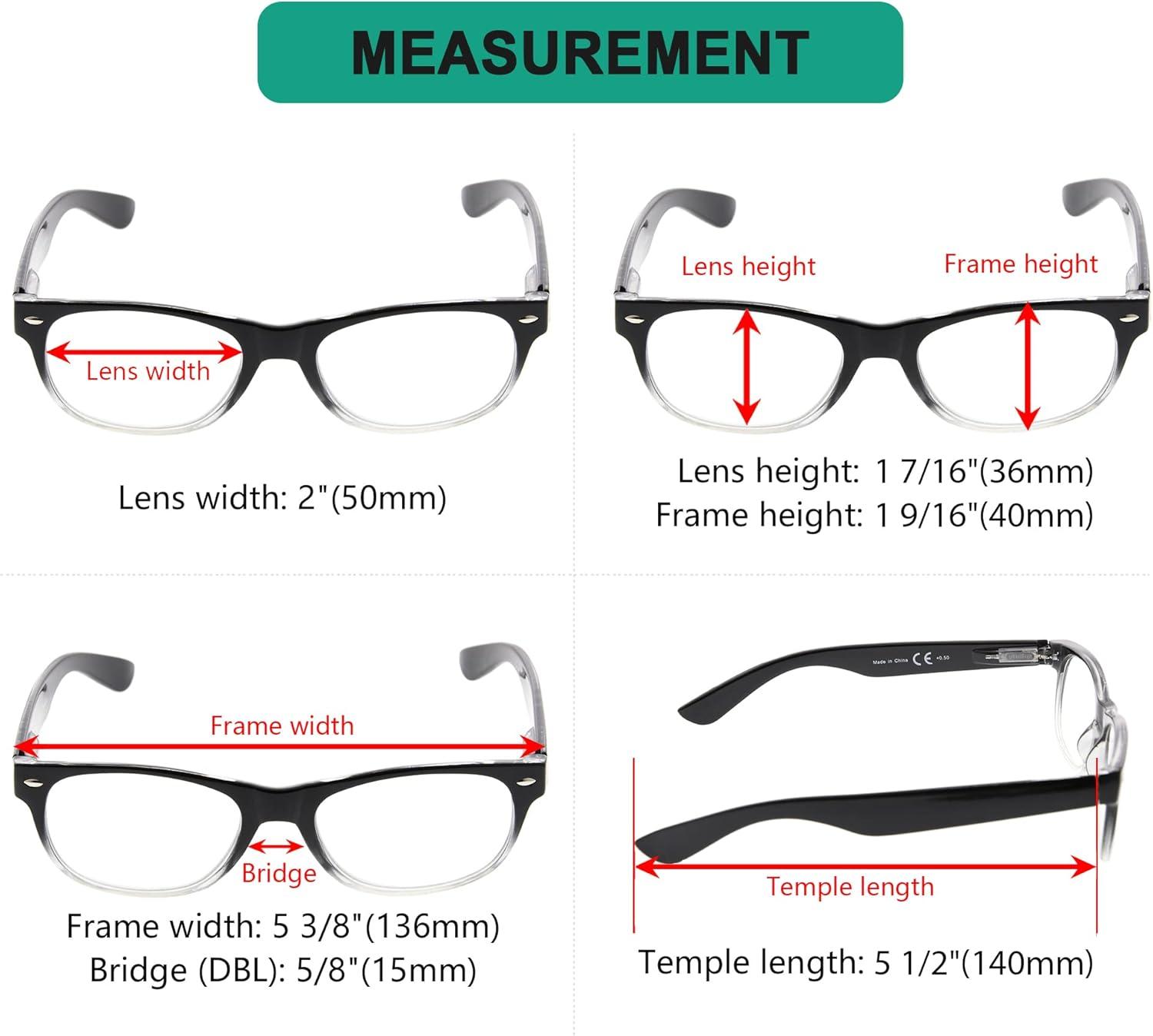 imageEyekepper Classic 80s Reading Glasses for Women 5 Pairs Readers Include Reading SunglassesBlackClear5pcs All Clear Lens