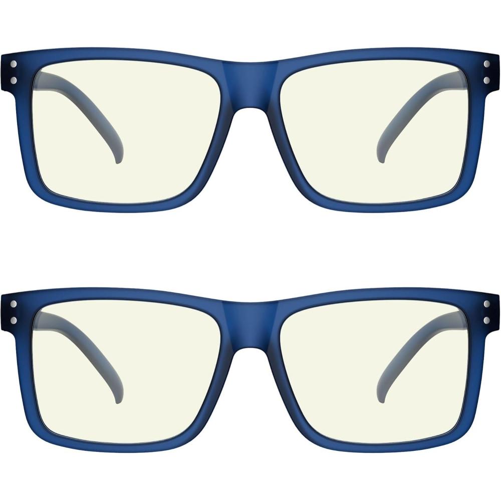 imageEyekepper 2 Pack Anti Blue Light Glasses for Men Blue Light Blocking Glasses for Computer Eyestrain BlackS2 Blue
