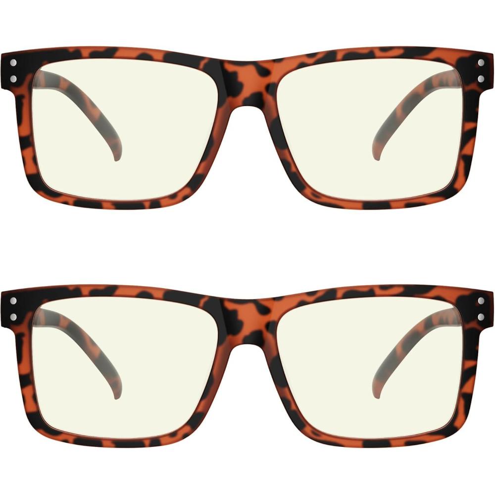 imageEyekepper 2 Pack Anti Blue Light Glasses for Men Blue Light Blocking Glasses for Computer Eyestrain BlackS2 Tortoise