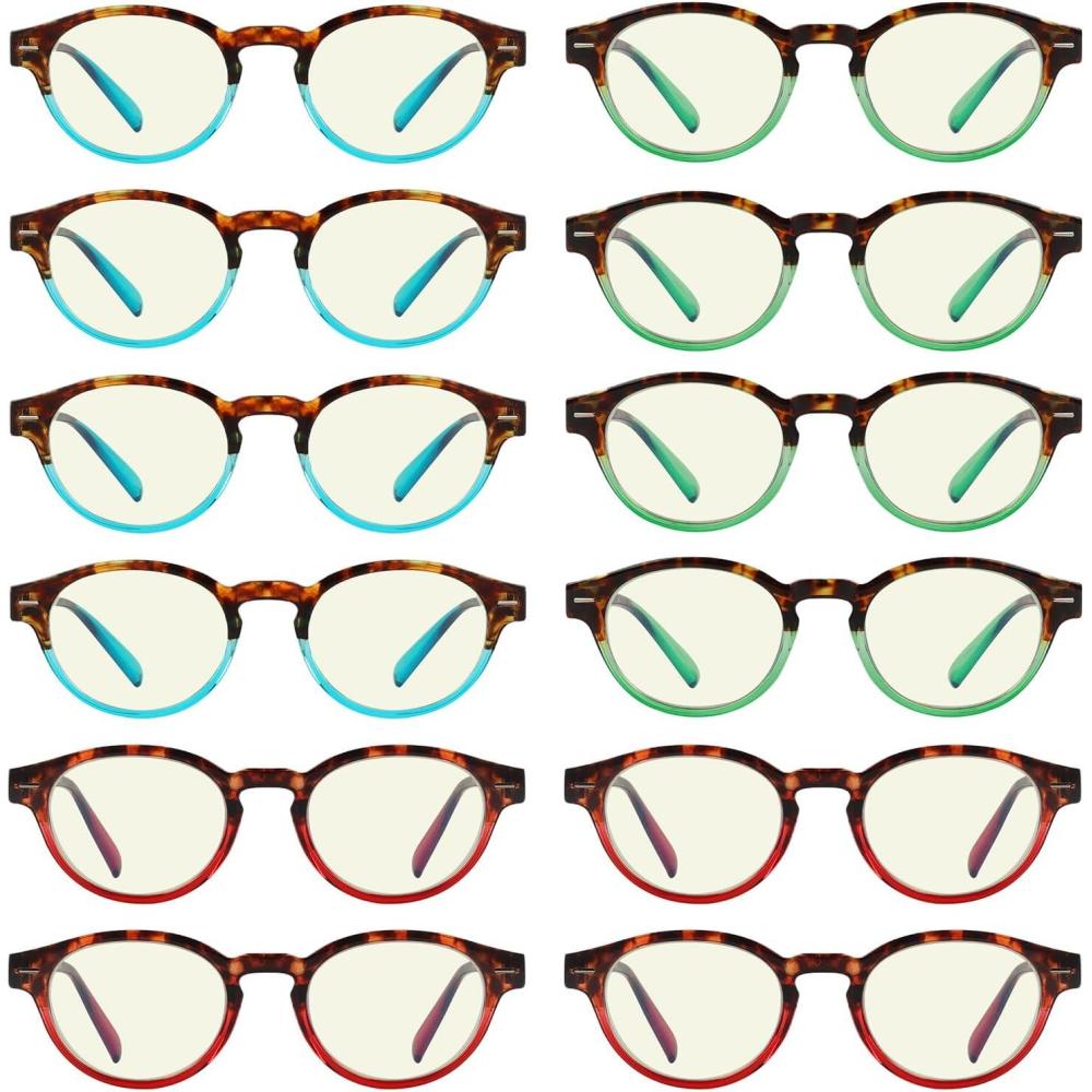 imageEyekepper 4Pack Quality HalfRim Reading Glasses Readers with Spring Hinges Include Computer Readers for Women Men12 Pack Mix Uvr091d