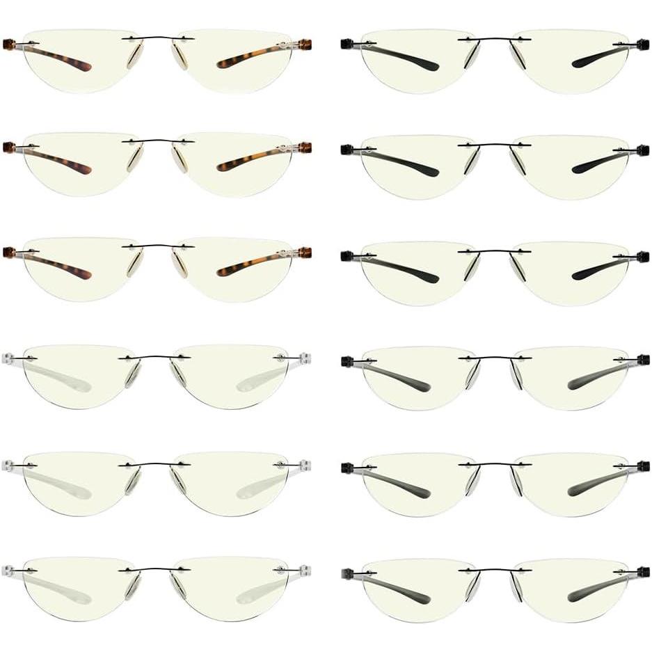 imageEyekepper 4Pack Quality HalfRim Reading Glasses Readers with Spring Hinges Include Computer Readers for Women Men12 Pack Mix Uvr2202