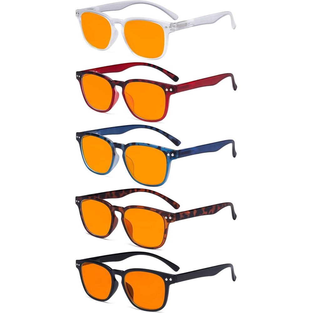 imageEyekepper 5 Pack Fashion Design Blue Light Blocking Readers for Women Computer Reading Glasses Yellow Tinted 150Blue Light Blockingb985 Pairs
