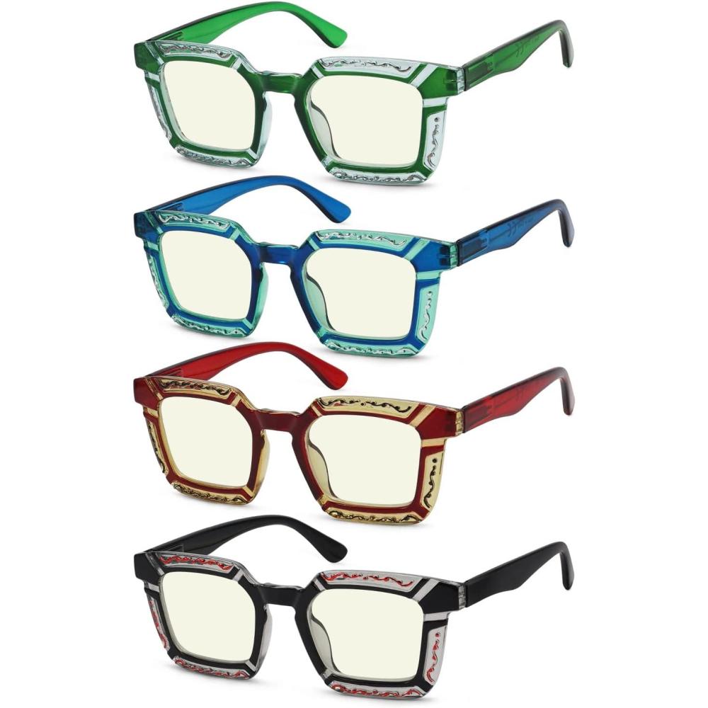 imageEyekepper 5pack Reading Glasses for Women Floral Pattern Design ReadersBlue Light Blocking Reading Glasses