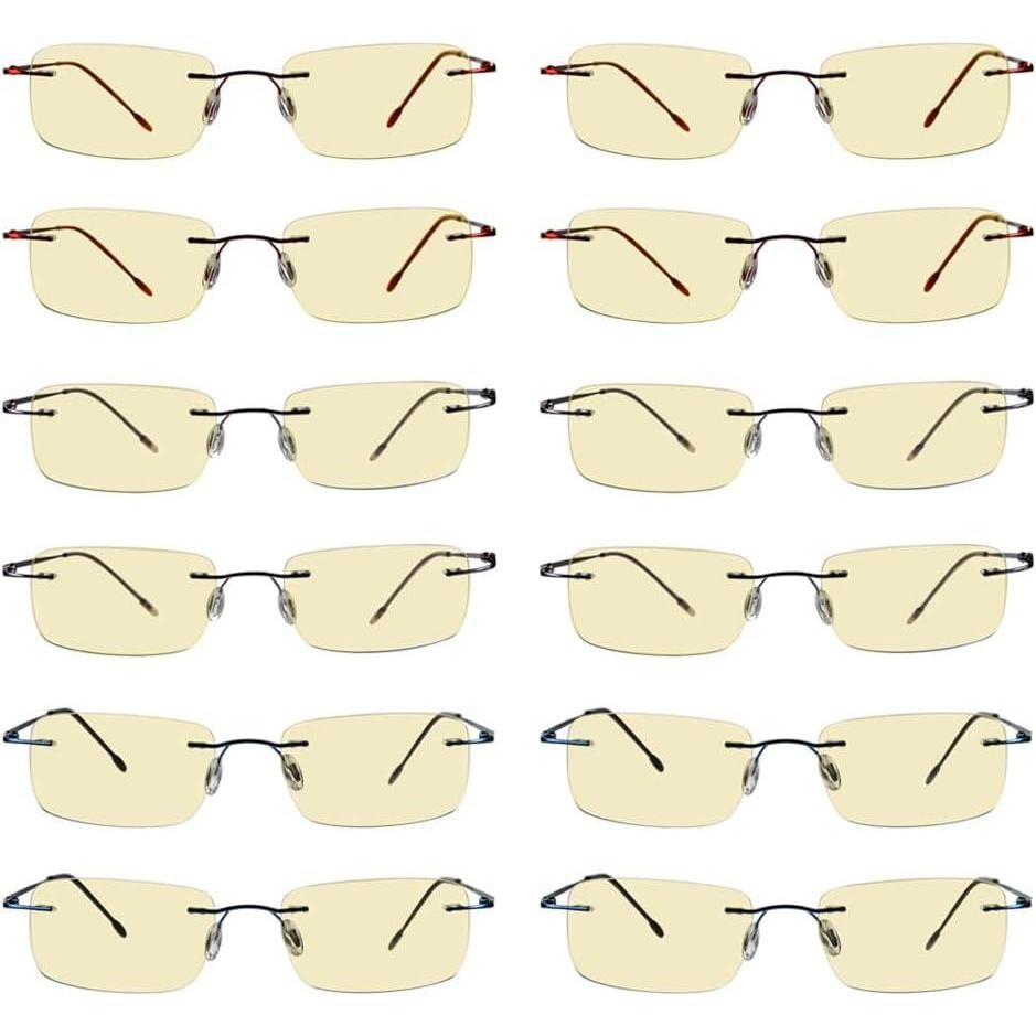 imageEyekepper Blue Light Blocking Glasses  3 Pack Rimless Computer Readers12 Pack Mix  Tmwk8b