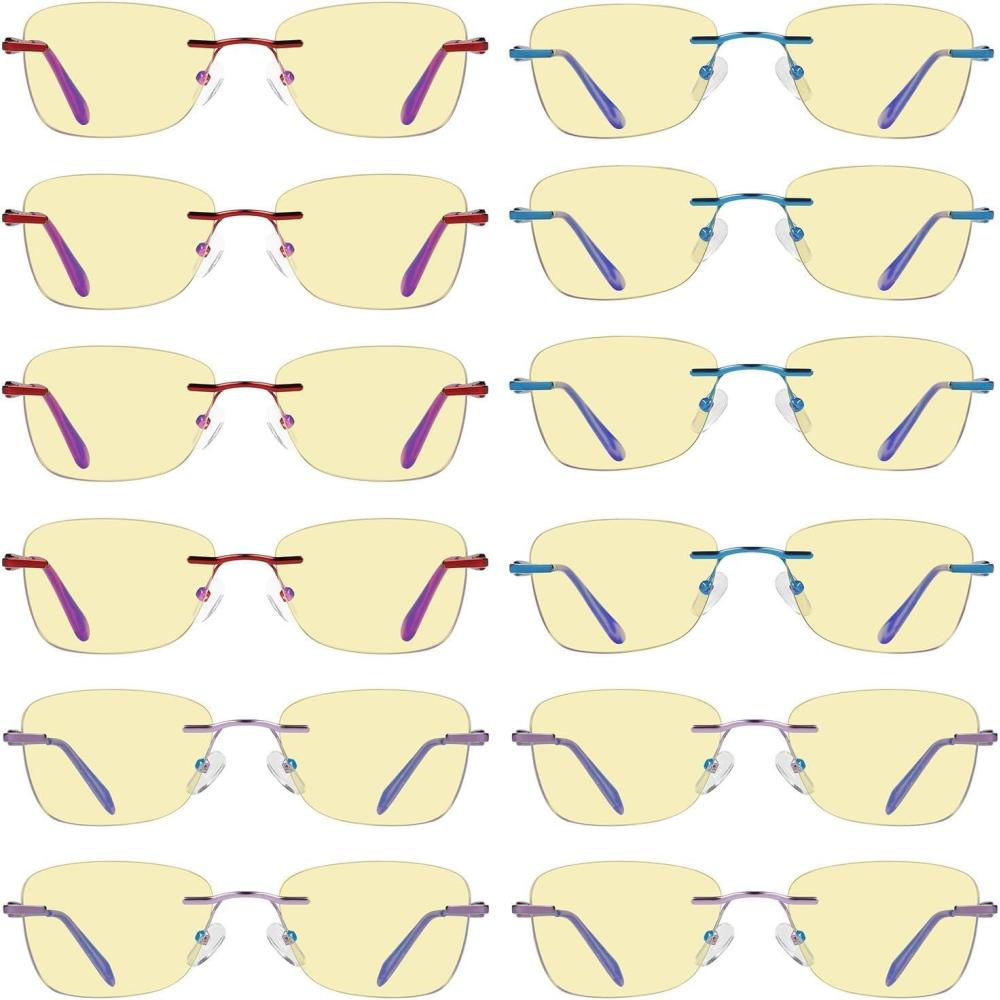 imageEyekepper Blue Light Blocking Glasses  3 Pack Rimless Computer Readers12 Pack Mix  Tmwk9906ab