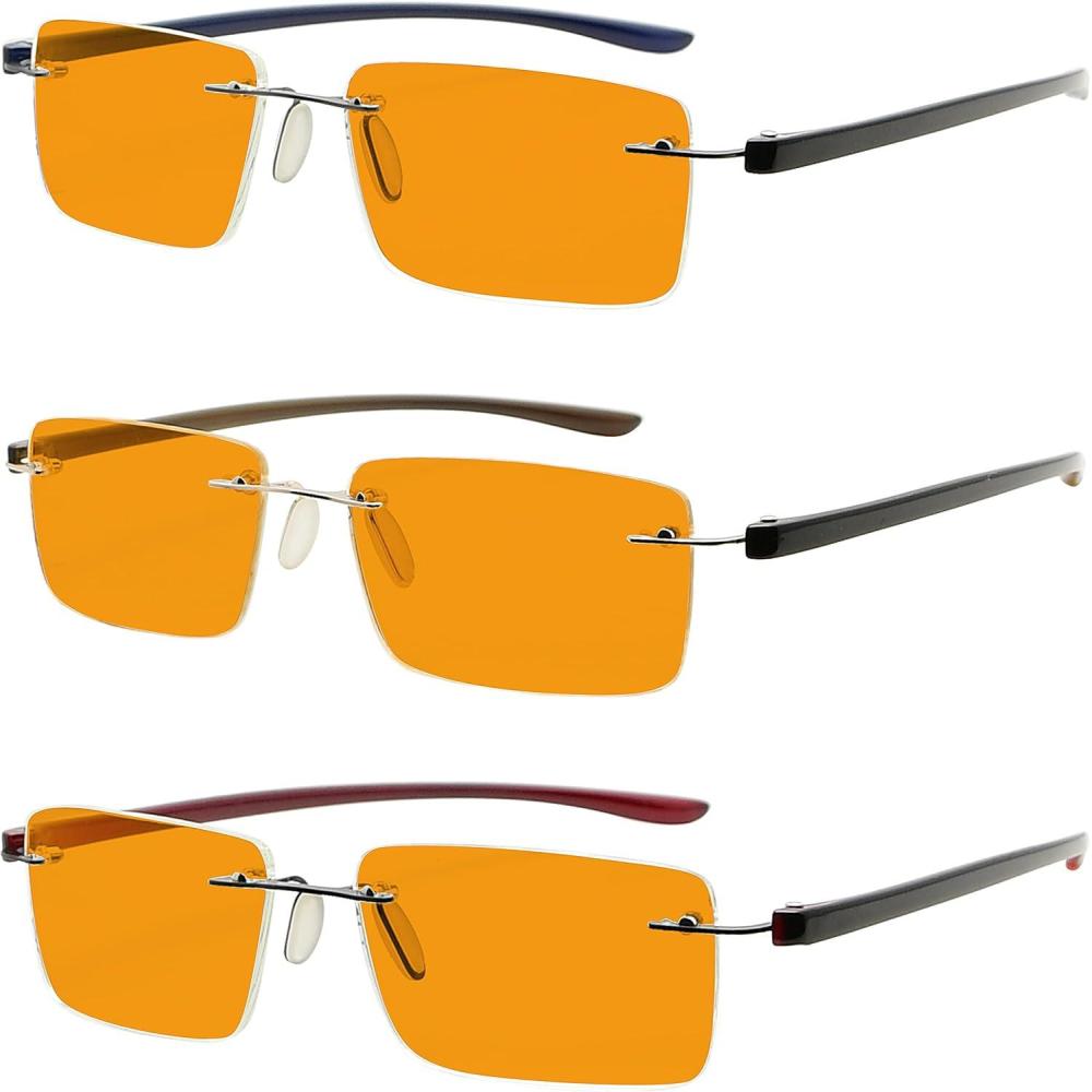 imageEyekepper Blue Light Blocking Glasses  3 Pack Rimless Computer ReadersBlue Light Blockingb983 Pairs