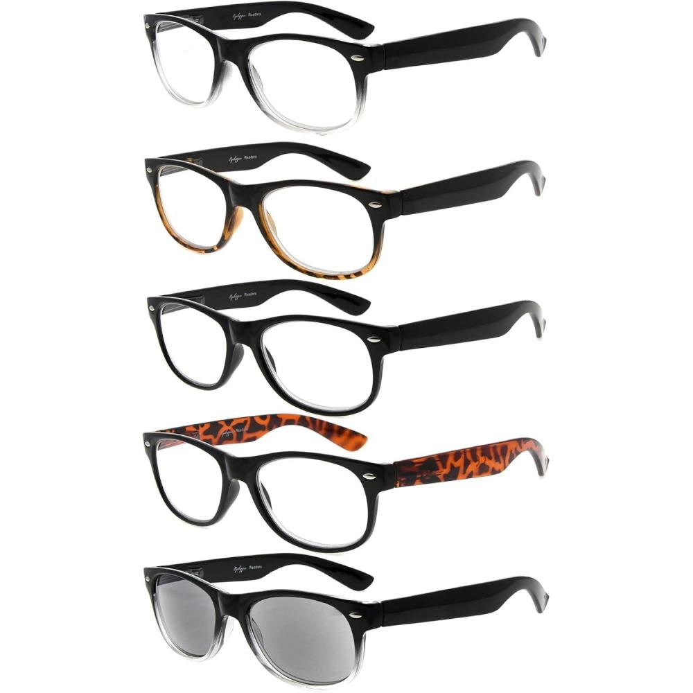 imageEyekepper Classic 80s Reading Glasses for Women 5 Pairs Readers Include Reading Sunglasses5 Pairs Mix