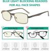 imageEyekepper 4 Pack Reading Glasses Blue Light Blocking Memory Titanium Bridge Computer Readers10 Pack Gunmetal  Cg15016