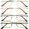imageEyekepper 4 Pack Reading Glasses Blue Light Blocking Memory Titanium Bridge Computer ReadersBlue Light Blockingb404 Pairs