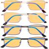 imageEyekepper 4 Pack Reading Glasses Blue Light Blocking Memory Titanium Bridge Computer ReadersBlue Light Blockingb904 Pairs