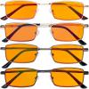 imageEyekepper 4 Pack Reading Glasses Blue Light Blocking Memory Titanium Bridge Computer ReadersBlue Light Blockingb984 Pairs