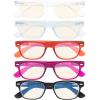 imageEyekepper 5 Pack Ladies Blue Light Blocking Readers Retro Computer Reading Glasses 150Blue Light Blockingb405 Pairs