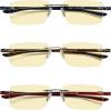 imageEyekepper Blue Light Blocking Glasses  3 Pack Rimless Computer ReadersBlue Light Blockingb603 Pairs