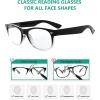 imageEyekepper Classic 80s Reading Glasses for Women 5 Pairs Readers Include Reading SunglassesBlackClear5pcs All Clear Lens