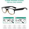 imageEyekepper Classic 80s Reading Glasses for Women 5 Pairs Readers Include Reading SunglassesBlackTortoise5pcs All Clear Lens