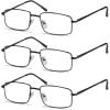 imageEyekepper 10 Pack Blue Light Reading Glasses with Telescopic Arms Folding Computer Readers 100Gunmetal