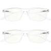 imageEyekepper 2 Pack Anti Blue Light Glasses for Men Blue Light Blocking Glasses for Computer Eyestrain Black2 Transparent