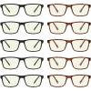 imageEyekepper 4 Pack Reading Glasses Blue Light Blocking Memory Titanium Bridge Computer Readers10 Pack Mix  Cgtr008