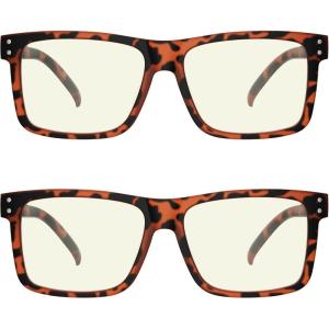 imageEyekepper 2 Pack Anti Blue Light Glasses for Men Blue Light Blocking Glasses for Computer Eyestrain BlackS2 Tortoise