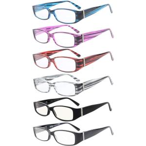 imageEyekepper 4 Pack Blue Light Blocking Readers Women Crystal Computer Reading Glasses 150Mix
