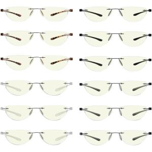 imageEyekepper 4Pack Quality HalfRim Reading Glasses Readers with Spring Hinges Include Computer Readers for Women Men12 Pack Mix Uvr2202