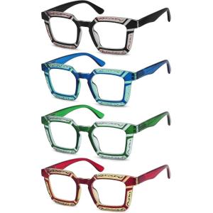 imageEyekepper 5pack Reading Glasses for Women Floral Pattern Design Readers4 Pack Mix Color