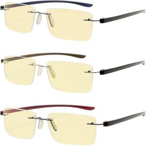 imageEyekepper Blue Light Blocking Glasses  3 Pack Rimless Computer ReadersBlue Light Blockingb603 Pairs
