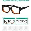image:imageEyekepper 4 Pack Reading Glasses Blue Light Blocking Oversized Square Computer Eyeglasses 0004pcs Blacktortoise