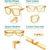 image:imageEyekepper Oversized Reading Glasses Square Large Blue Light Readers for Men WomenYellow