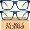 image:imageEyekepper Oversized Reading Glasses Square Large Blue Light Readers for Men Women2 Blue