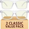 image:imageEyekepper Oversized Reading Glasses Square Large Blue Light Readers for Men Women2 Clear