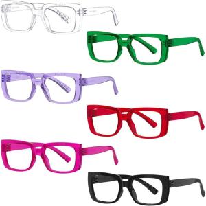 image:imageEyekepper 4 Pack Reading Glasses Blue Light Blocking Oversized Square Computer Eyeglasses 0006 Pack Mix Colornr9107