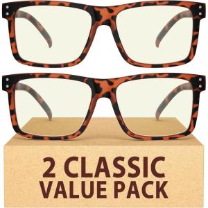 image:imageEyekepper Oversized Reading Glasses Square Large Blue Light Readers for Men Women2 Tortoise