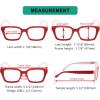 image:imageEyekepper 4 Pack Ladies Computer Glasses Oversized Square Design Blue Light Filter Readers 0754pcs Red