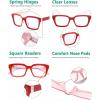 image:imageEyekepper 4 Pack Ladies Computer Glasses Oversized Square Design Blue Light Filter Readers 1504pcs Red
