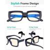 image:imageEyekepper 4 Pack Reading Glasses Blue Light Blocking Oversized Square Computer Readers 100Blue Light Blockingb404 Pairs