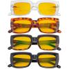 image:imageEyekepper 4 Pack Reading Glasses Blue Light Blocking Oversized Square Computer Readers 100Blue Light Blockingb904 Pairs