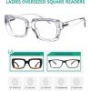image:imageEyekepper 4 Pack Reading Glasses Blue Light Blocking Oversized Square Computer Readers 1254 Pairs Mix