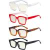 image:imageEyekepper 4 Pack Ladies Computer Glasses Oversized Square Design Blue Light Filter Readers 050Blue Light Blockingb404 Pairs