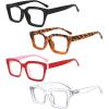image:imageEyekepper 4 Pack Ladies Computer Glasses Oversized Square Design Blue Light Filter Readers 3004 Pairs Mix