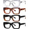 image:imageEyekepper 4 Pack Reading Glasses Blue Light Blocking Oversized Square Computer Readers 0754 Pairs Mix