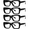 image:imageEyekepper 4 Pack Reading Glasses Blue Light Blocking Oversized Square Computer Readers 0754pcs Black