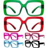image:imageEyekepper Huge Metalless Reading Glasses with Screwless Spring Hinges 6 Pack Oversized Readers for Women 1756 Pack Mix Color