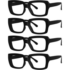 image:imageEyekepper 4 Pack Reading Glasses Blue Light Blocking Oversized Square Computer Readers 1004pcs Black