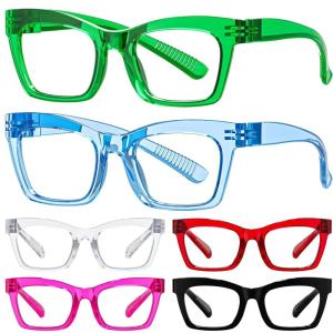 image:imageEyekepper 4 Pack Reading Glasses Oversized Blue Light Filter Glasses Women Readers 2006 Pack Mix Colorr2308